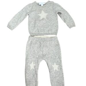 Cozy Star Patterned Gray Kids Pajama Set